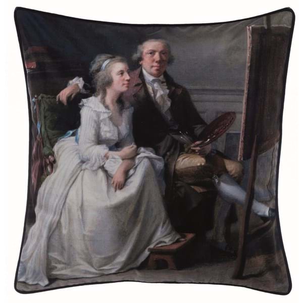 Cuscino Velluto Stampato con Piping - Blanc Maricl&ograve;