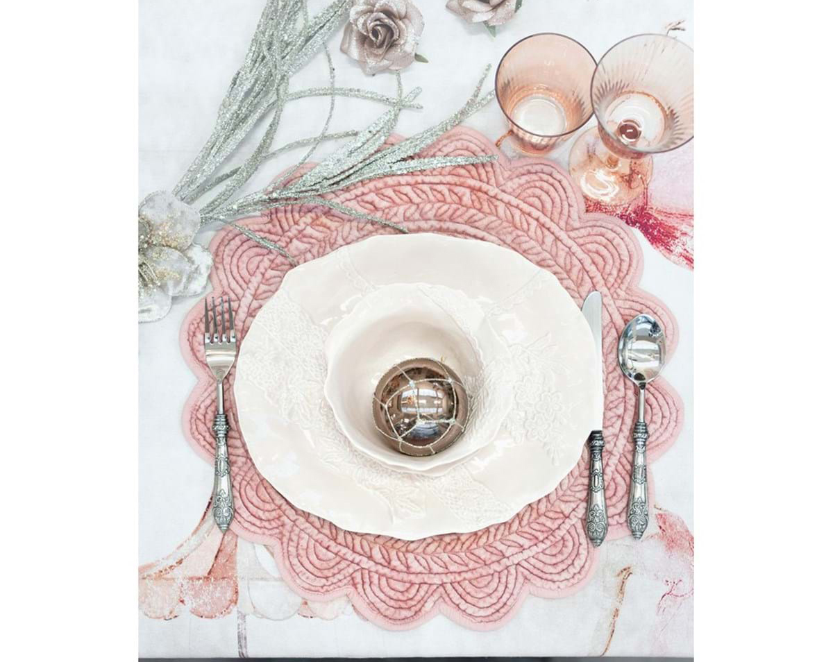 Tovaglietta rotonda/centrino In velluto – Blanc Mariclò Cucina Tessile Saldi 2 Tovaglietta rotonda/centrino In velluto - Blanc Mariclò - immagine 2