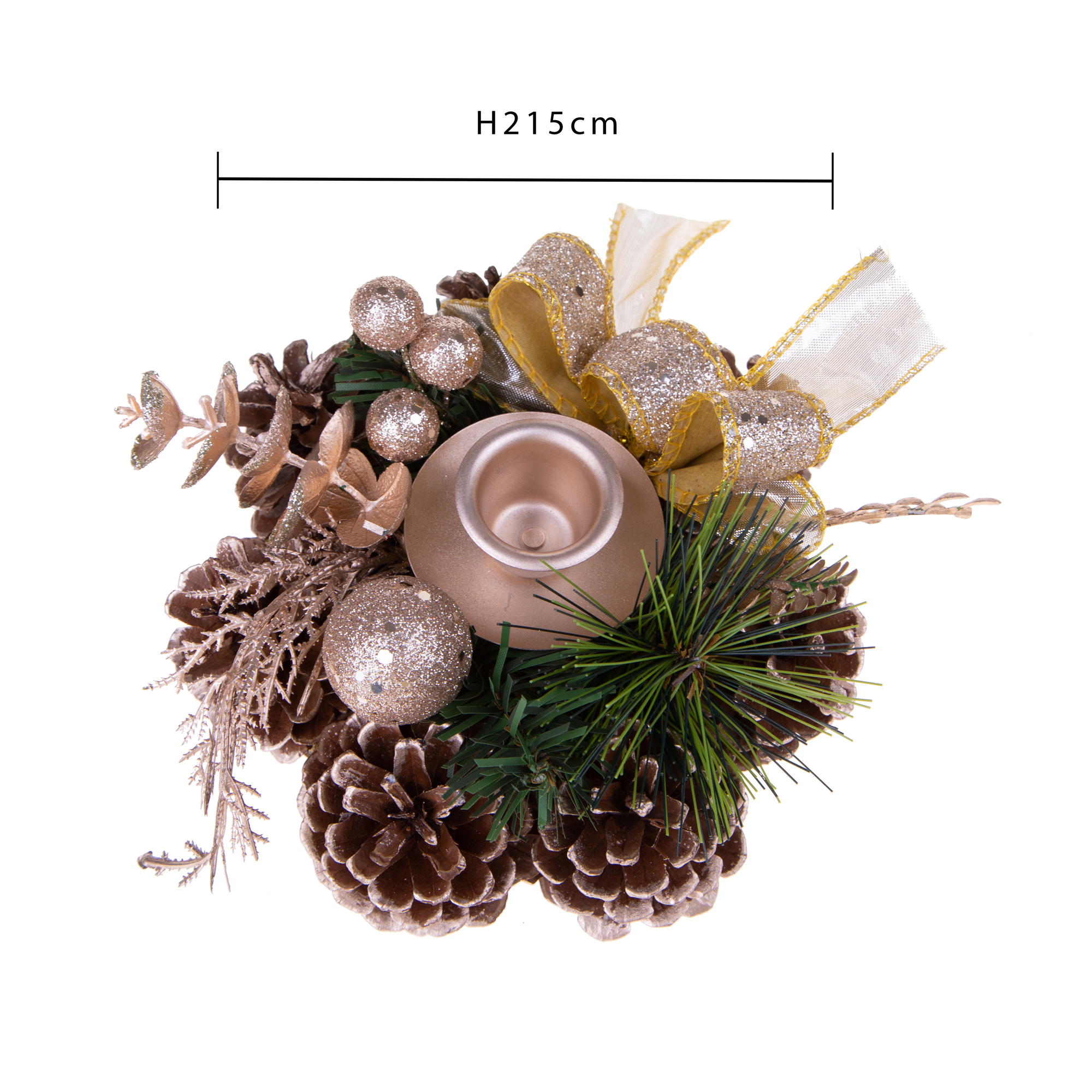 Porta Candele con Fiocco Natale 2 Porta Candele con Fiocco - immagine 2