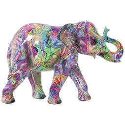 Figura Resina Elefante Decorado Grafiti