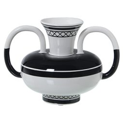 Vaso in ceramica con manici decorati