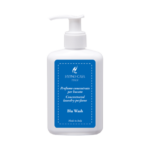 Il Profuma Bucato Hypno Blu Wash - 200 ml è un flacone bianco con dosatore su cui è riportata la scritta "HYPNO CASA ITALY" e una etichetta blu con la dicitura "Profumo concentrato per il bucato, Made in Italy".