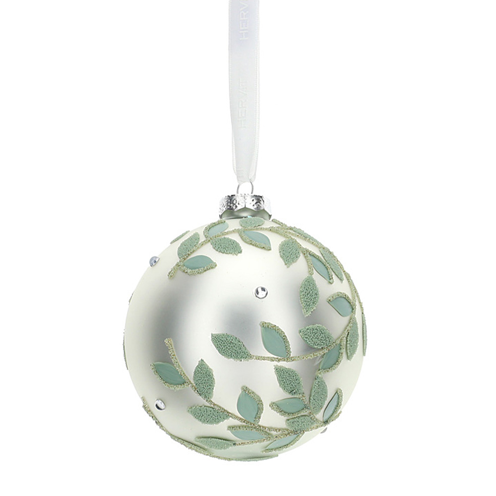 Sfera in vetro con foglie verdi – Hervit Hervit Creations Sfera in vetro con foglie verdi - Hervit