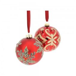 Box 2 Sfere in Vetro Soffiato Rosse | Hervit