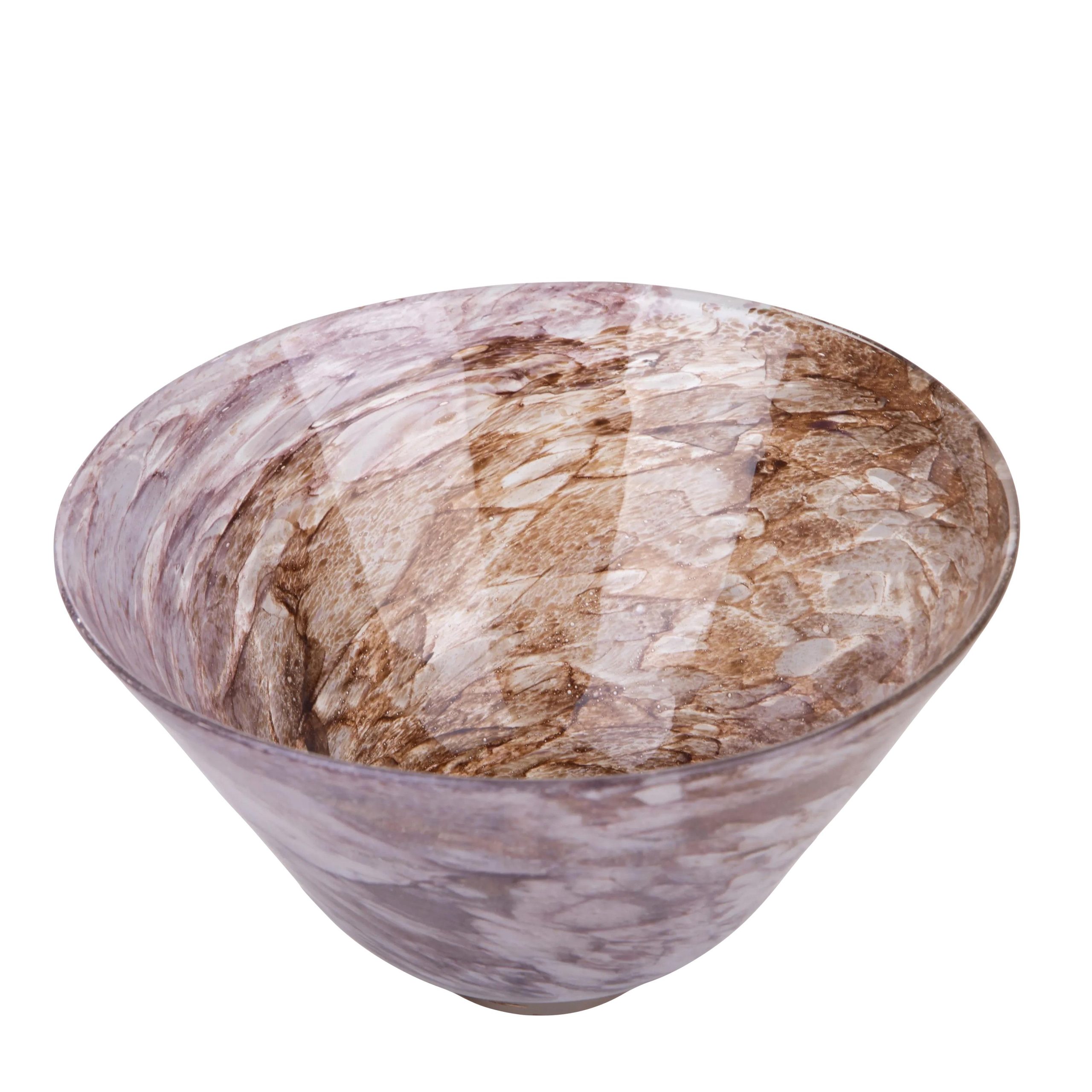 Vaso in Vetro Bicolor Bianco/Marrone – largo Vasi 2 Vaso in Vetro Bicolor Bianco/Marrone - largo - immagine 2