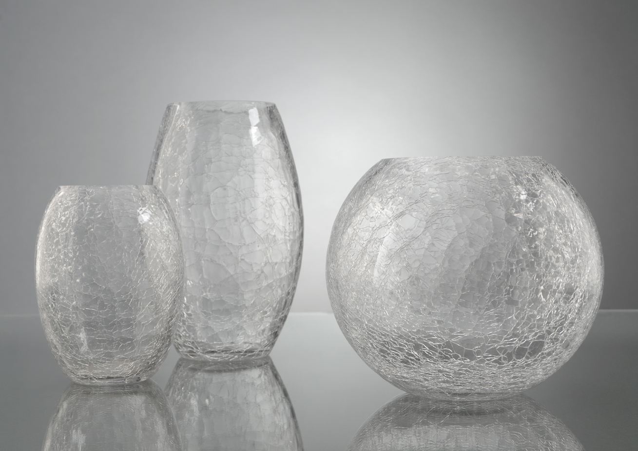 Vaso in vetro screpolato Alto Vasi 2 Vaso in vetro screpolato Alto - immagine 2