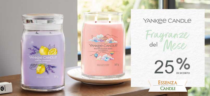 Fragranze delle mese Yankee Candle Lemon Lavender e Watercolour Skies