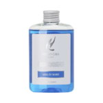 Aria di Mare Hypno Casa - Ricarica 200 ml è un flacone minimalista in plastica trasparente con liquido blu, tappo a vite argentato e design elegante.