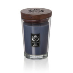 Il Vellutier Porto di Amalfi Candela Grande si presenta in un elegante vaso di vetro.