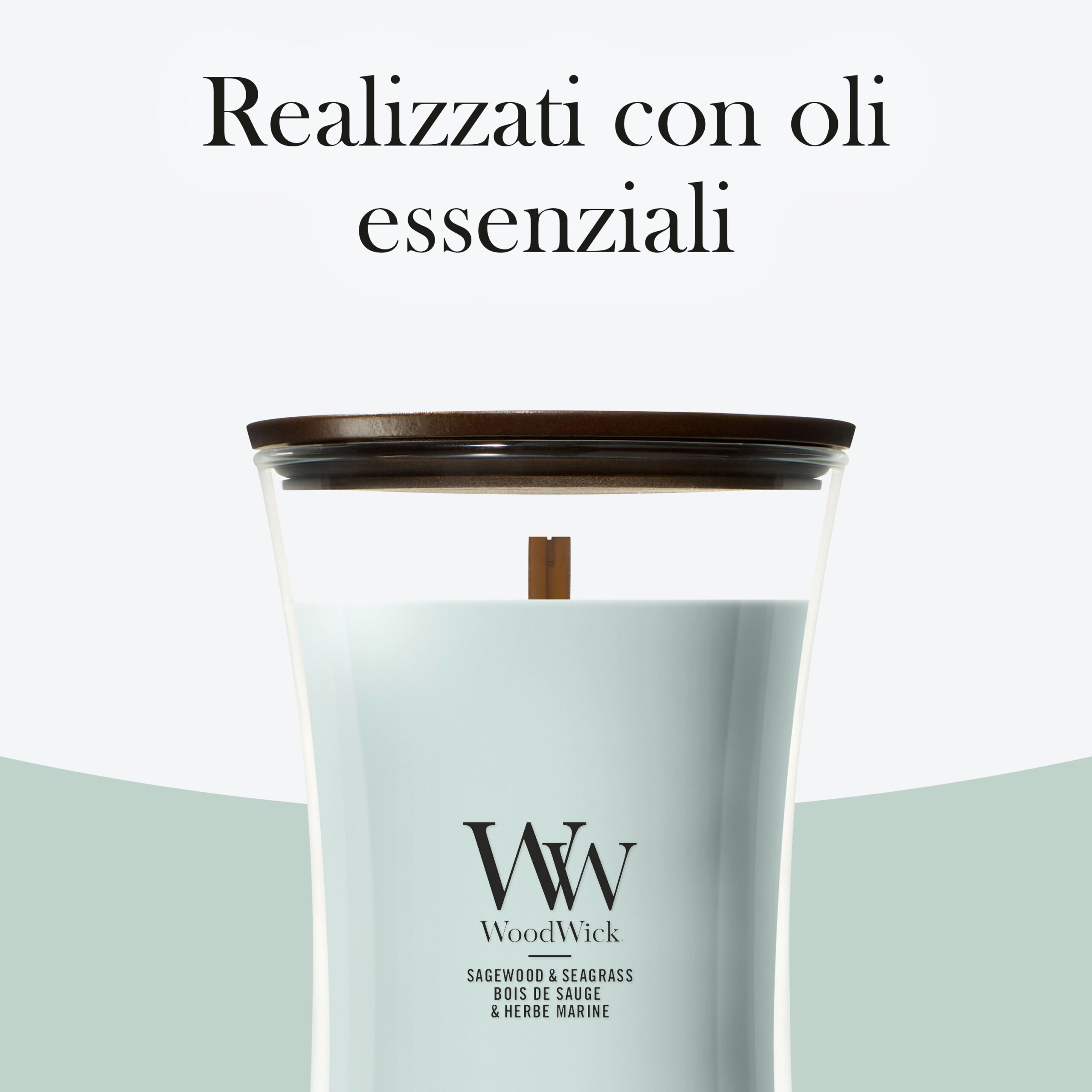 Sagewood and Seagrass – Candela Grande – Woodwick Giara Grande 4 Sagewood and Seagrass - Candela Grande - Woodwick - immagine 4
